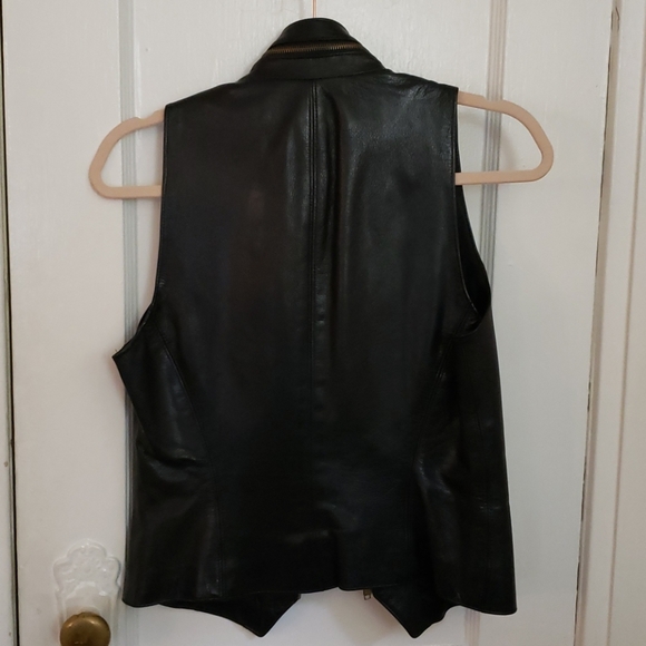 Donna Karan black leather vest - Picture 2 of 7